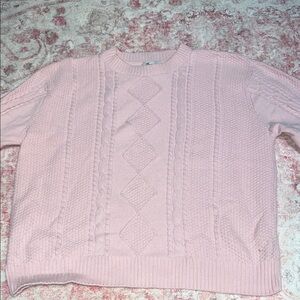 Hollister Light Pink Cable Knit Sweater